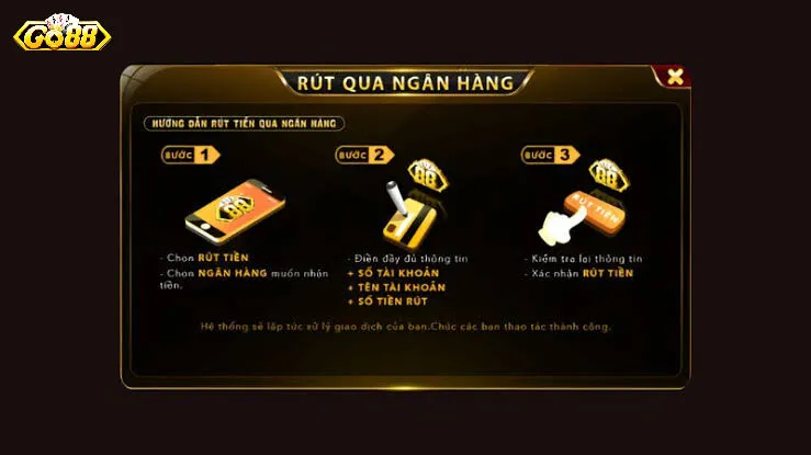 Các bước khi thực hiện giao dịch rút tiền qua tài khoản ngân hàng